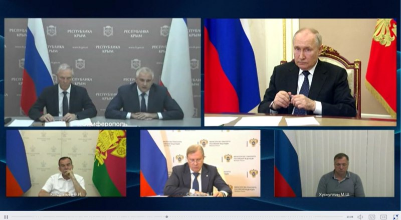 Владимир Путин провёл совещание о последствиях атаки на Крымский мост. Фото из открытого источника.