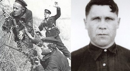Бойцы 7-й бригады морской пехоты в бою, 1942 год. Николай Вегера после войны.