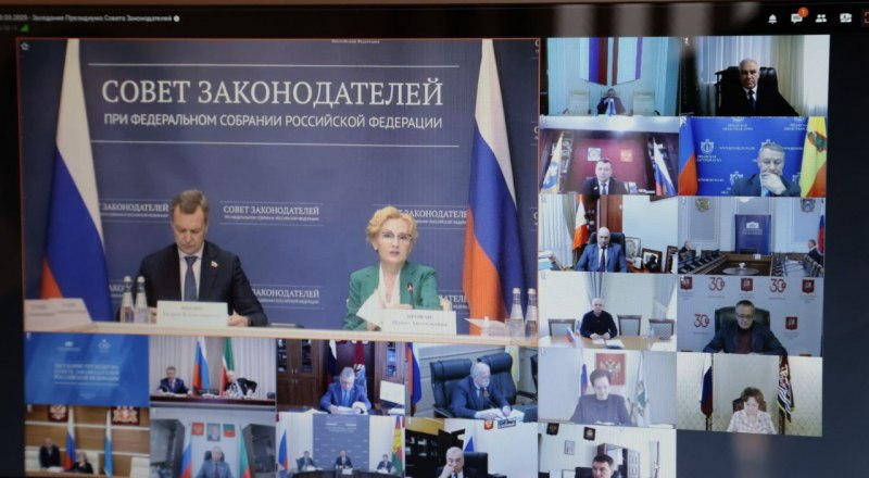 В ходе заседания президиума Совета законодателей России в режиме онлайн.