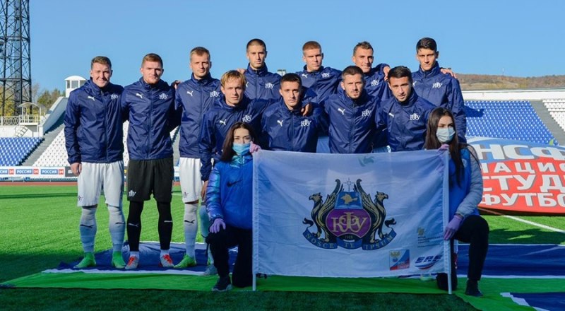 Вот они, лидеры премьер-группы Российского студенческого первенства - футболисты Крымского федерального университета имени В. И. Вернадского.