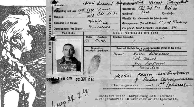 Карточка военнопленного Алексея Литвиненко. Фотоколлаж автора.