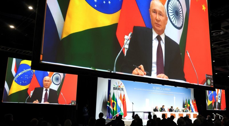 Президент России обратился к участникам саммита по видеосвязи. Фото с сайта Кремля.