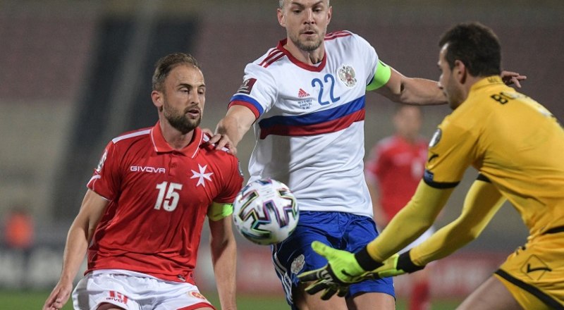 Первый мяч в ворота сборной Мальты на отборе к чемпио­нату мира в Катаре-2022 забивает капитан сборной России Артём Дзюба.