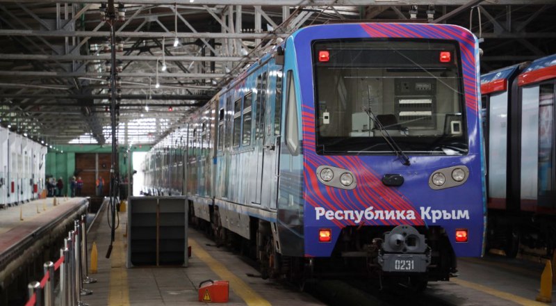 Тематический поезд в московском метро.