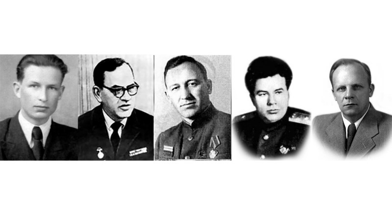 Сергей Петропавловский, Владимир Булатов, Павел Тюляев, Николай Соловьёв, Павел Титов (слева направо).