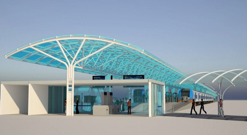 Так будет выглядеть железнодорожная платформа в аэропорту Симферополя. Фото пресс-службы КЖД.