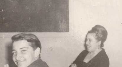 На классном диспуте Ольга Михайловна и Сергей Ефимов. 1966 год.