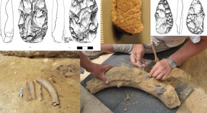 На стоянке «Заскальная V» археологи нашли зуб неандертальца, а также фрагмент бивня мамонта и двустороннее рубило.