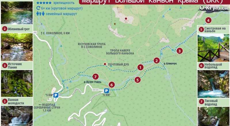 Карта маршрута Большой каньон Крыма. Фото с сайта o-krym.ru