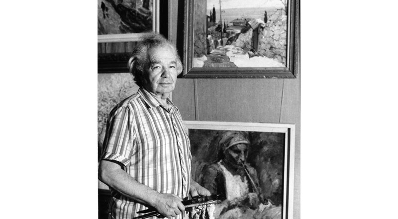 Художник в мастерской в Алупке в 1986 году. Фото из семейного архива.