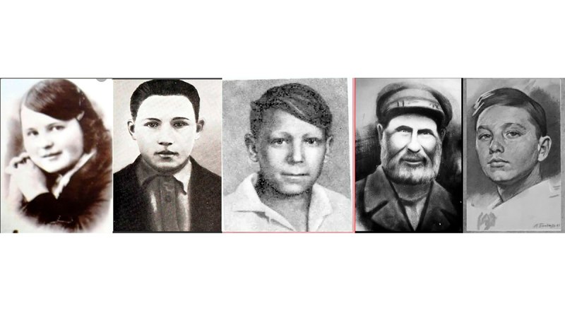 Настя Дроздова, первая погибшая, Тихон Баран, Миша Куприн, самые младшие, Матвей Кузьмин, самый старший, Трофим Прушинский, из последних погибших, - «проводники»-патриоты.