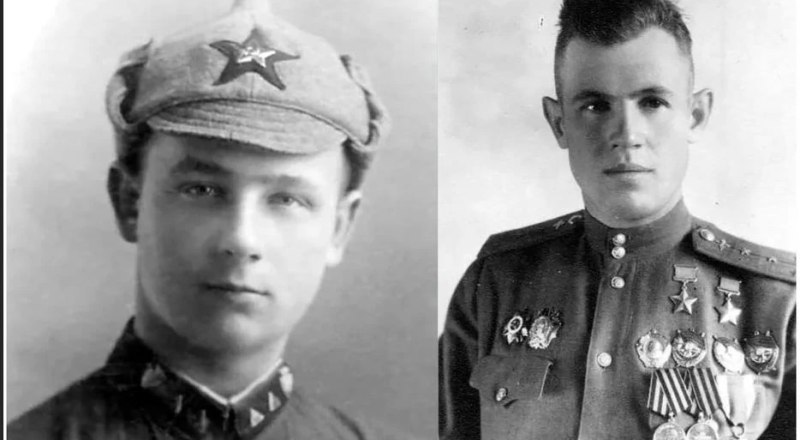 Сергей Соколов в начале боевого пути и его друг лётчик-штурмовик Александр Ефимов.
